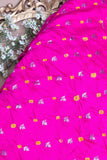 Pink Bandhani Silk Fabric