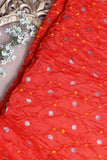 Orange Bandhani Silk Fabric