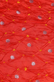 Orange Bandhani Silk Fabric