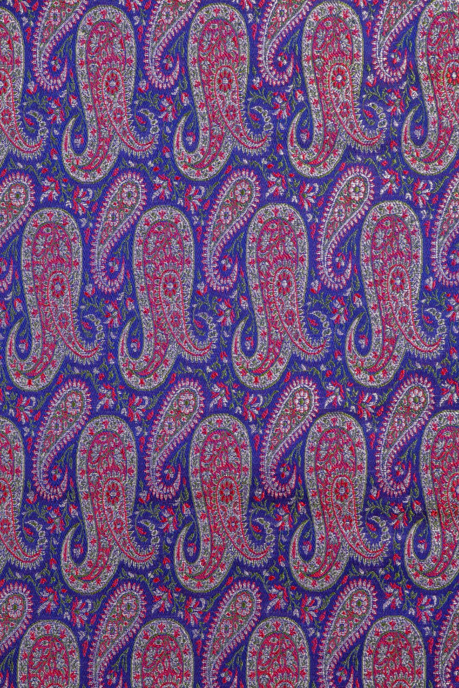 Blue Brocade Fabric