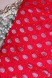 Red Bandhani Silk Fabric