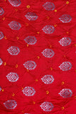 Red Bandhani Silk Fabric