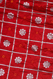Red Bandhani Silk Fabric