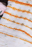Orange Bandhani Silk Fabric
