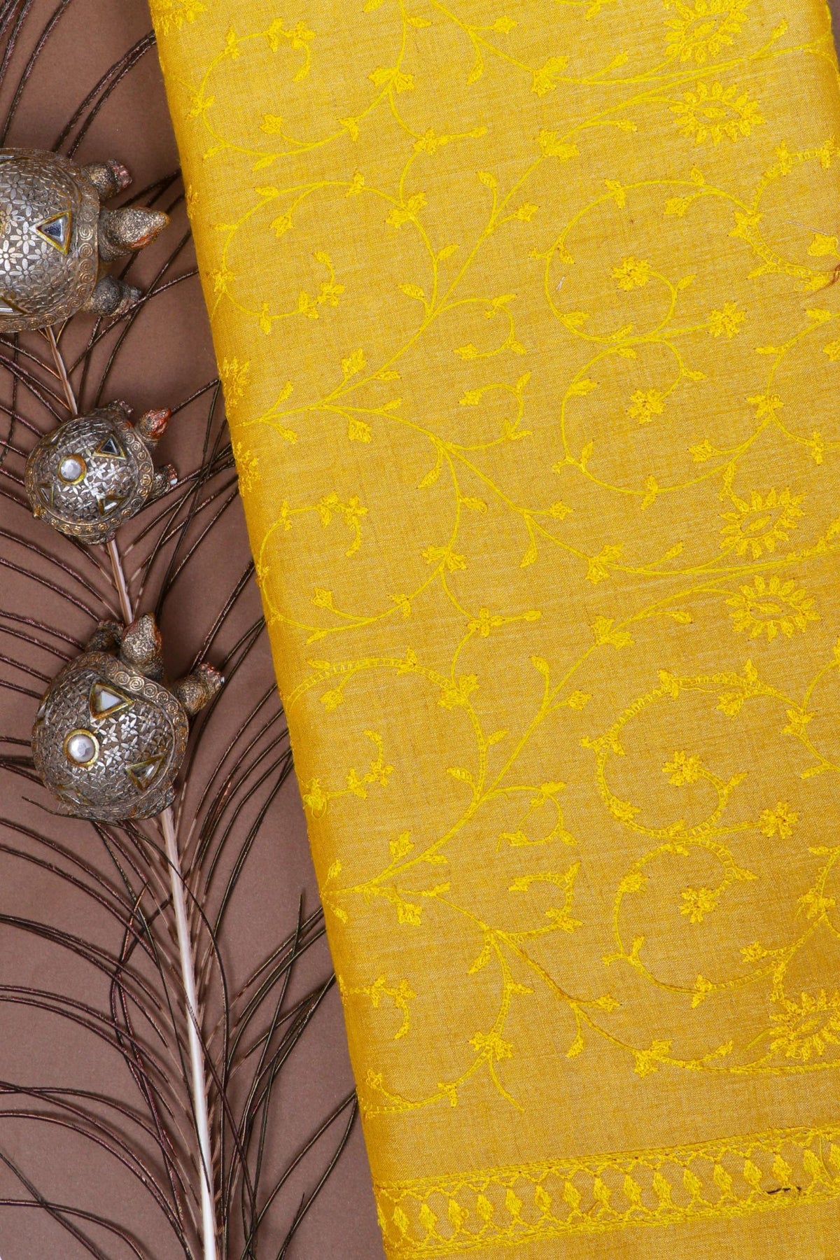 Mustard Munga Silk Fabric