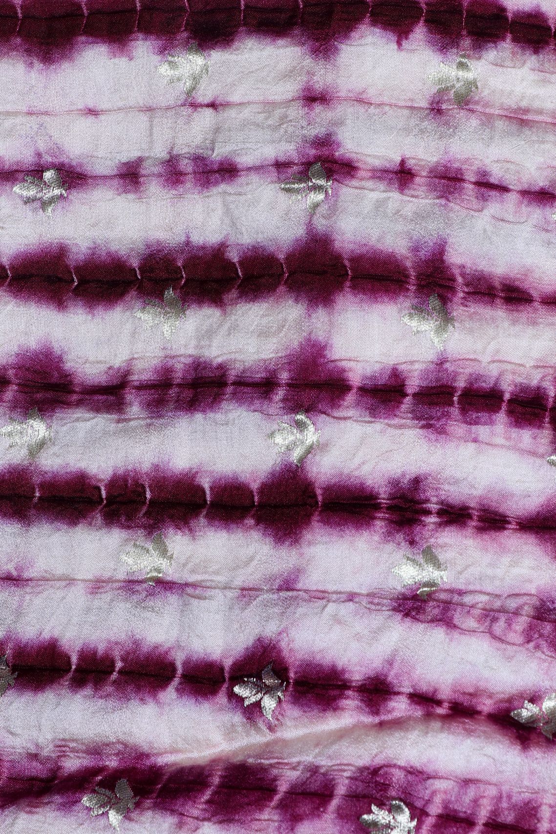Purple Bandhani Silk Fabric