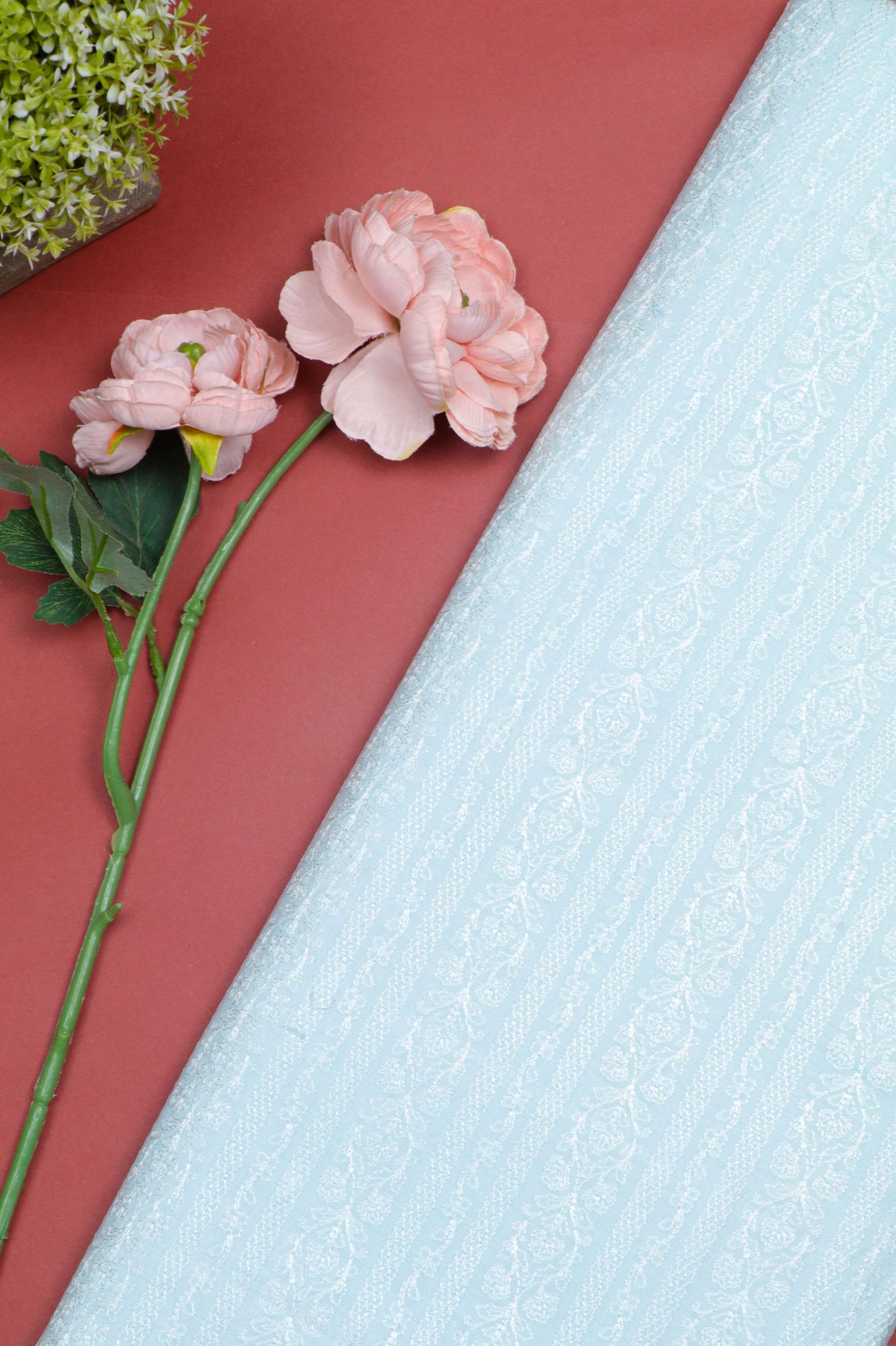 Light Blue Munga silk  Fabric