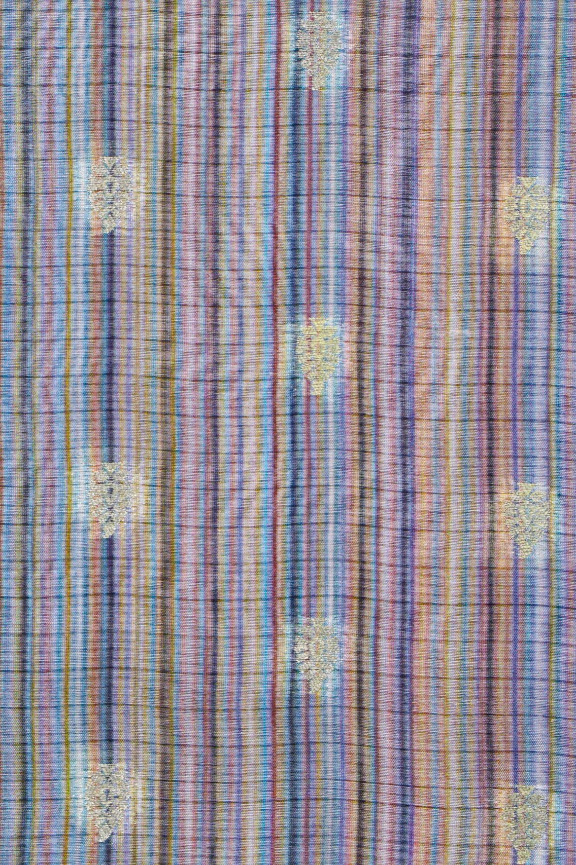 Blue Kora Silk Fabric