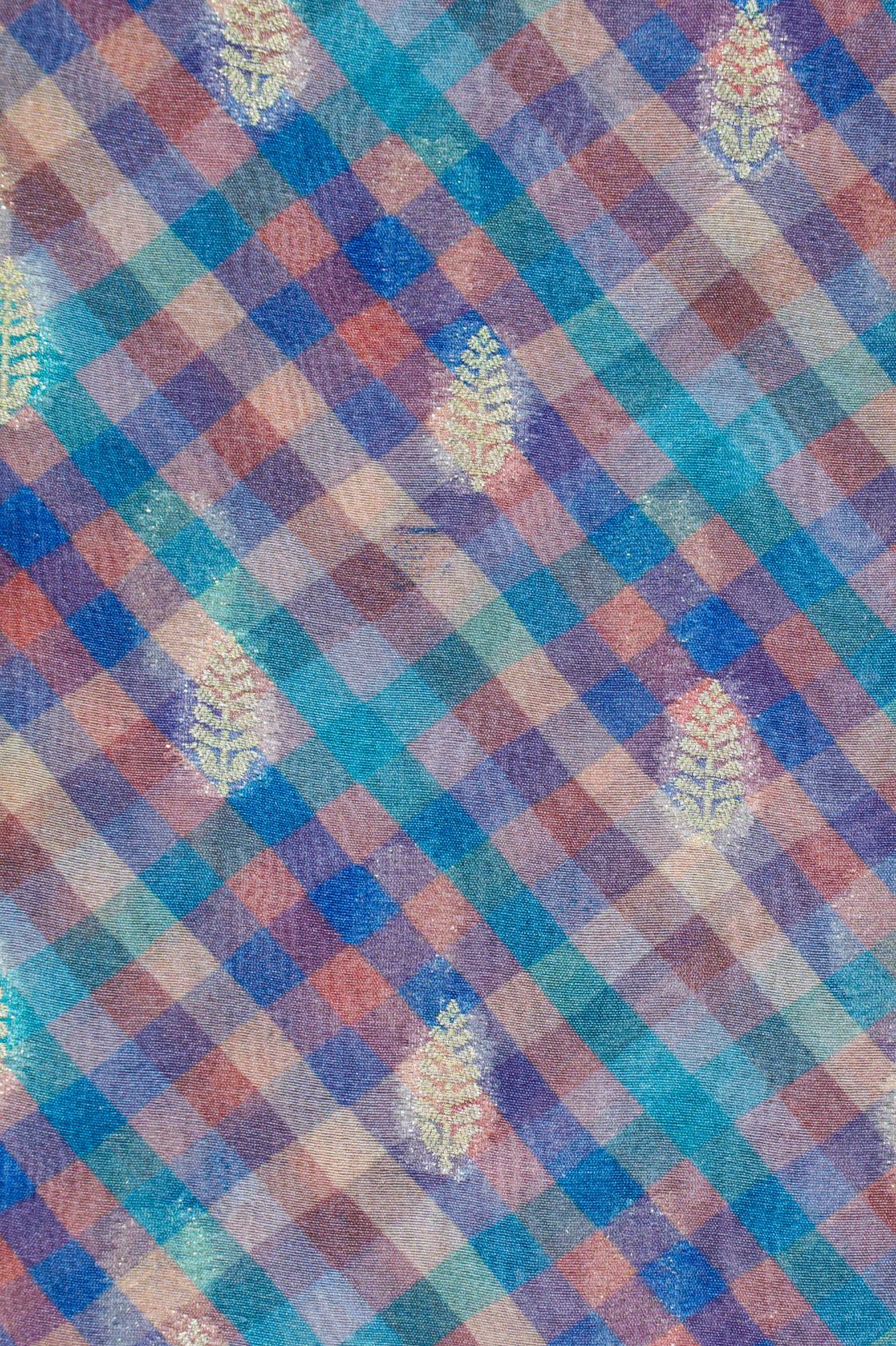 Blue Kora Silk Fabric