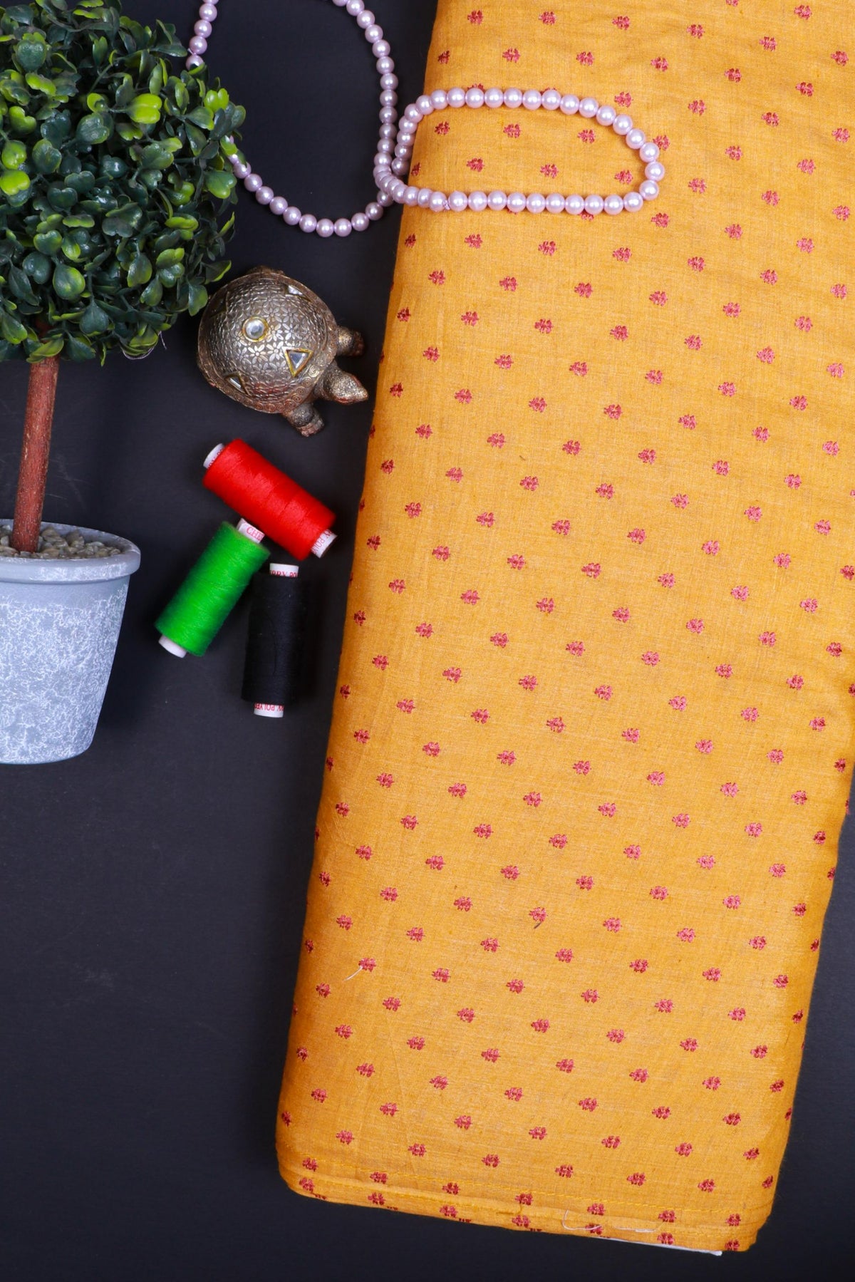 Mustard Munga Silk Fabric