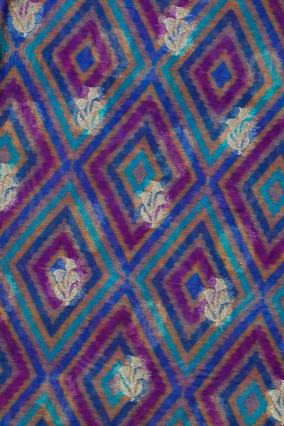 Blue Kora Silk Fabric