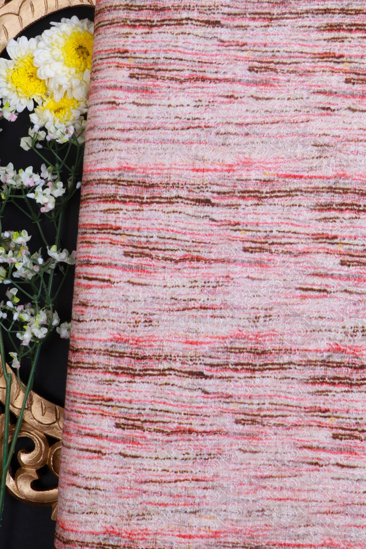 Cream Munga Silk Fabric
