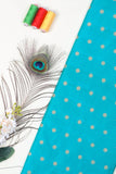Teal Katan Silk Fabric