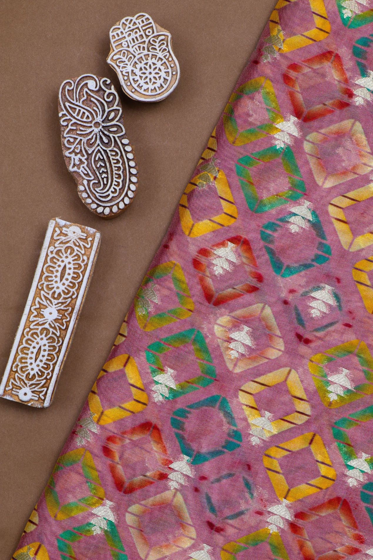 Pink Kora Silk Fabric