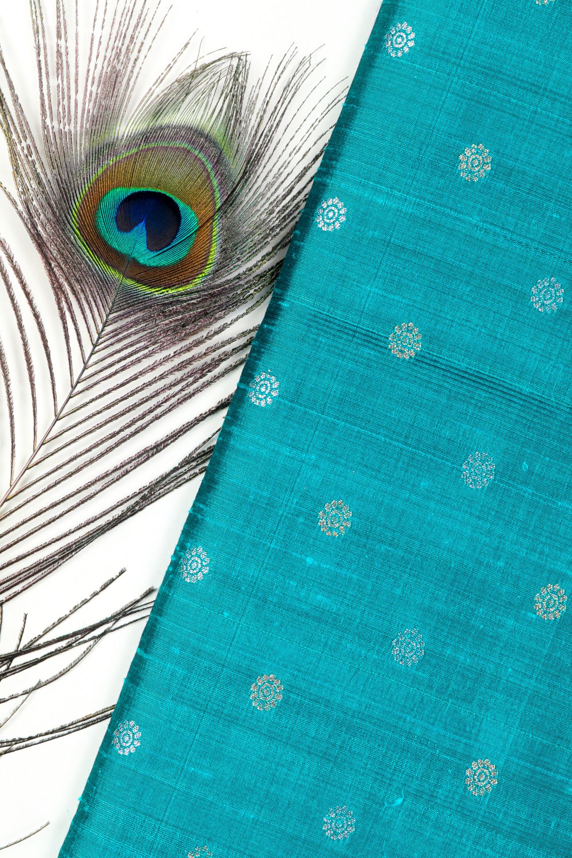 Peacock Blue Katan Silk Fabric