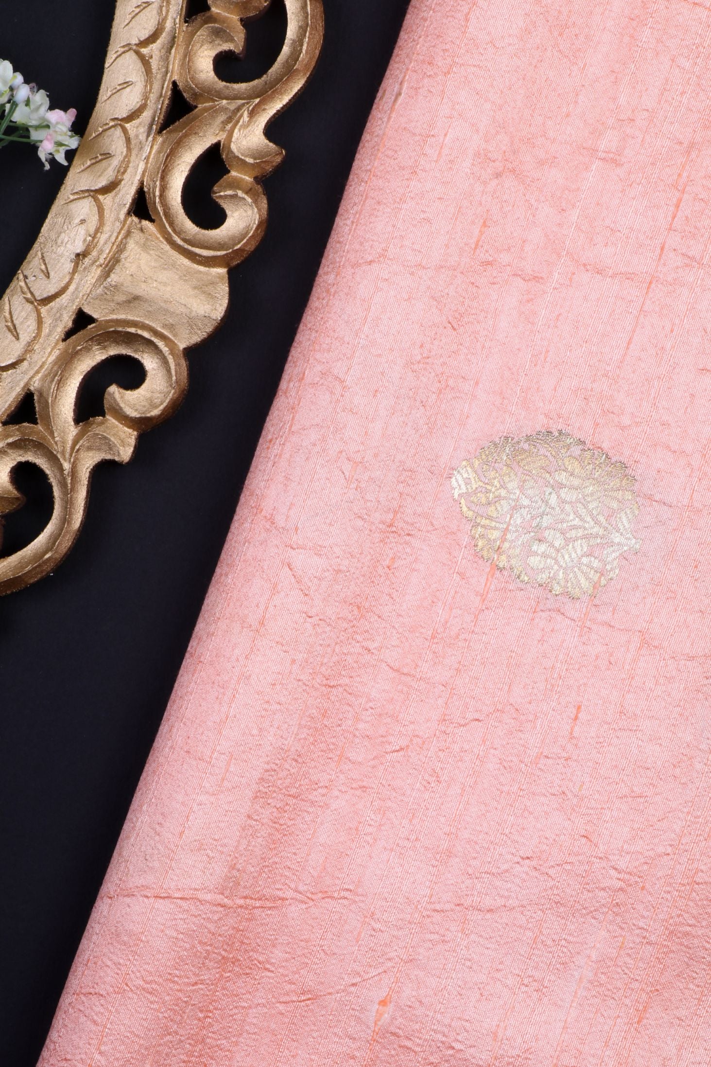 Peach Dupion Silk Fabric