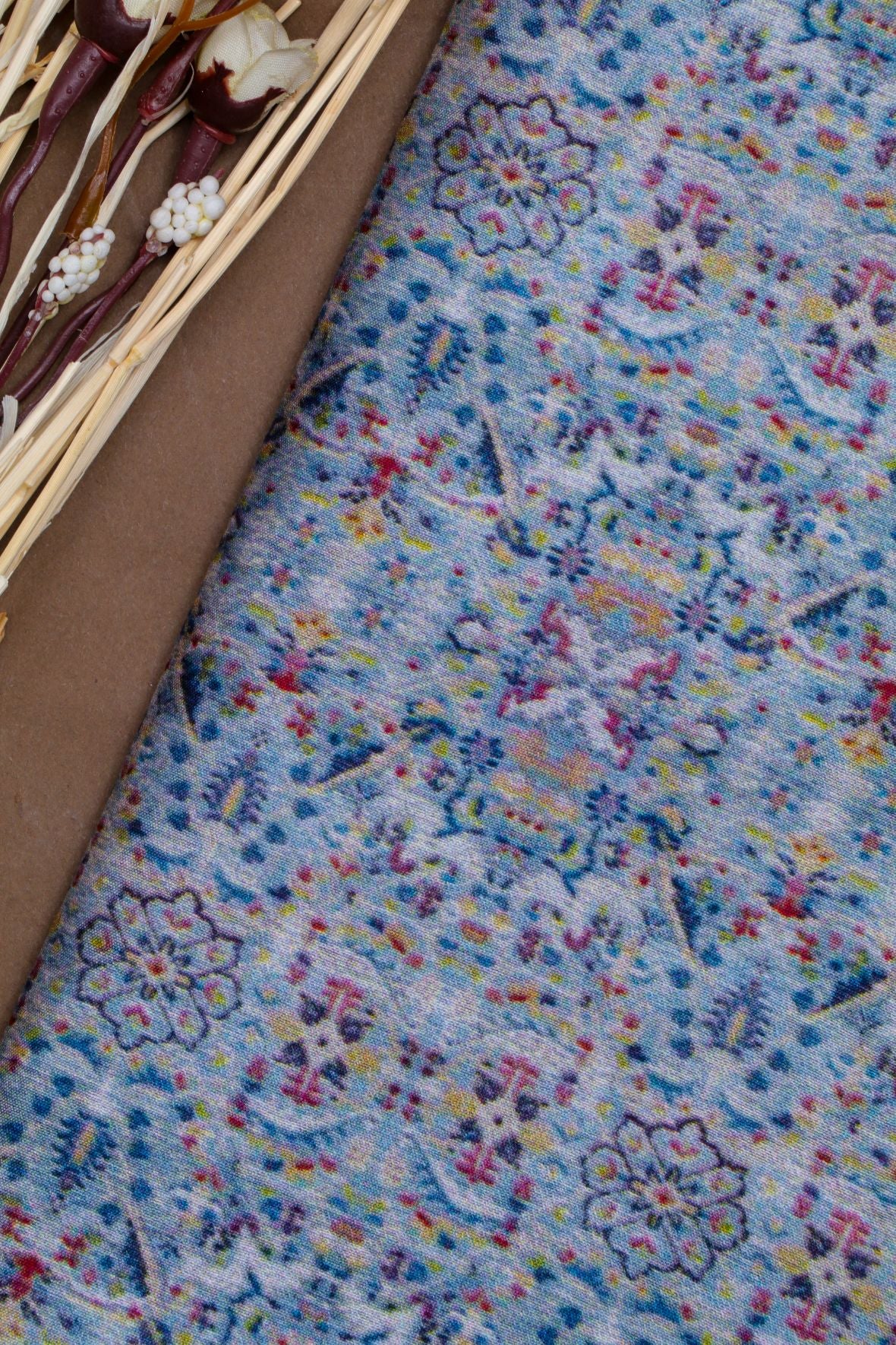 Blue Katan Silk Fabric