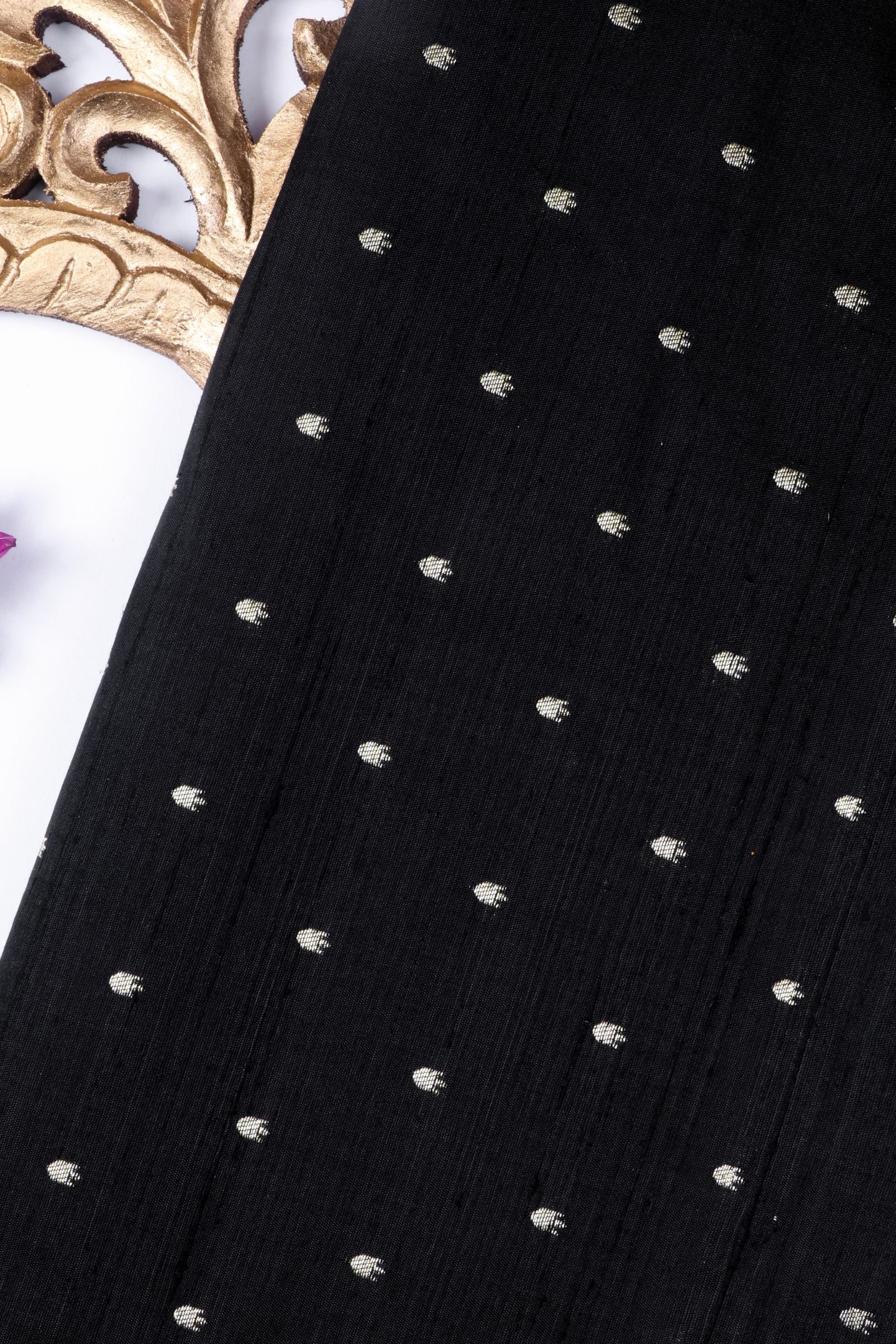 Black Dupion Silk Fabric