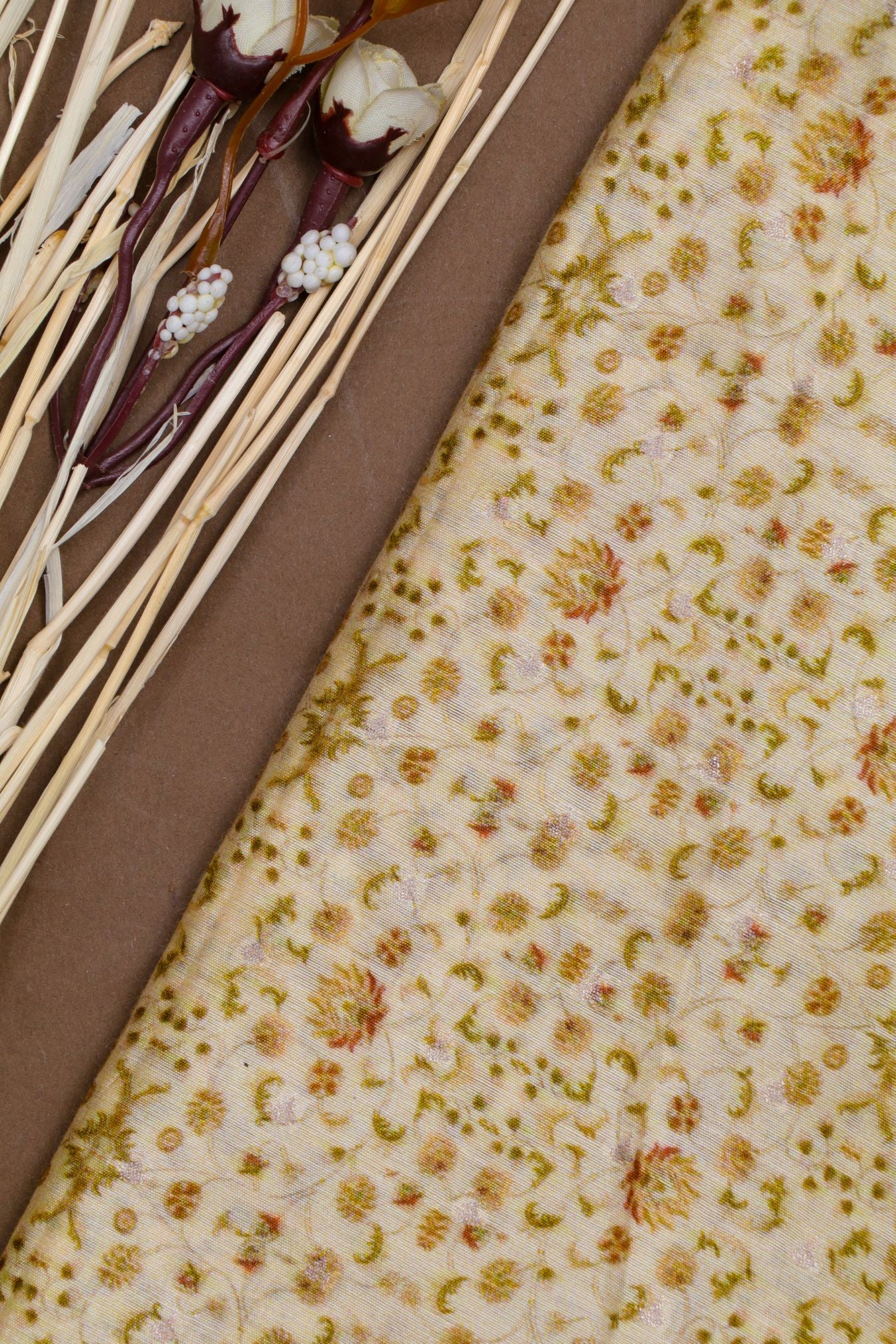 Cream Katan Silk Fabric
