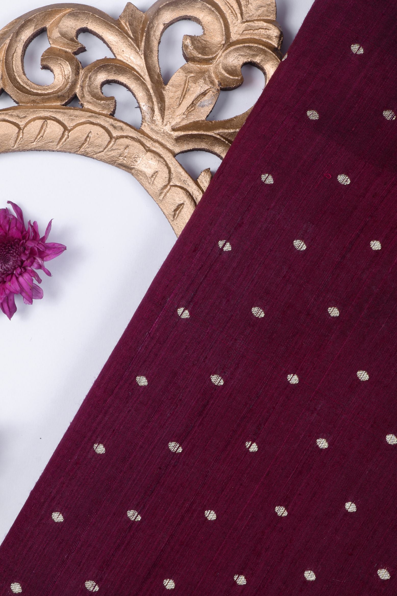 Maroon Dupion Silk Fabric