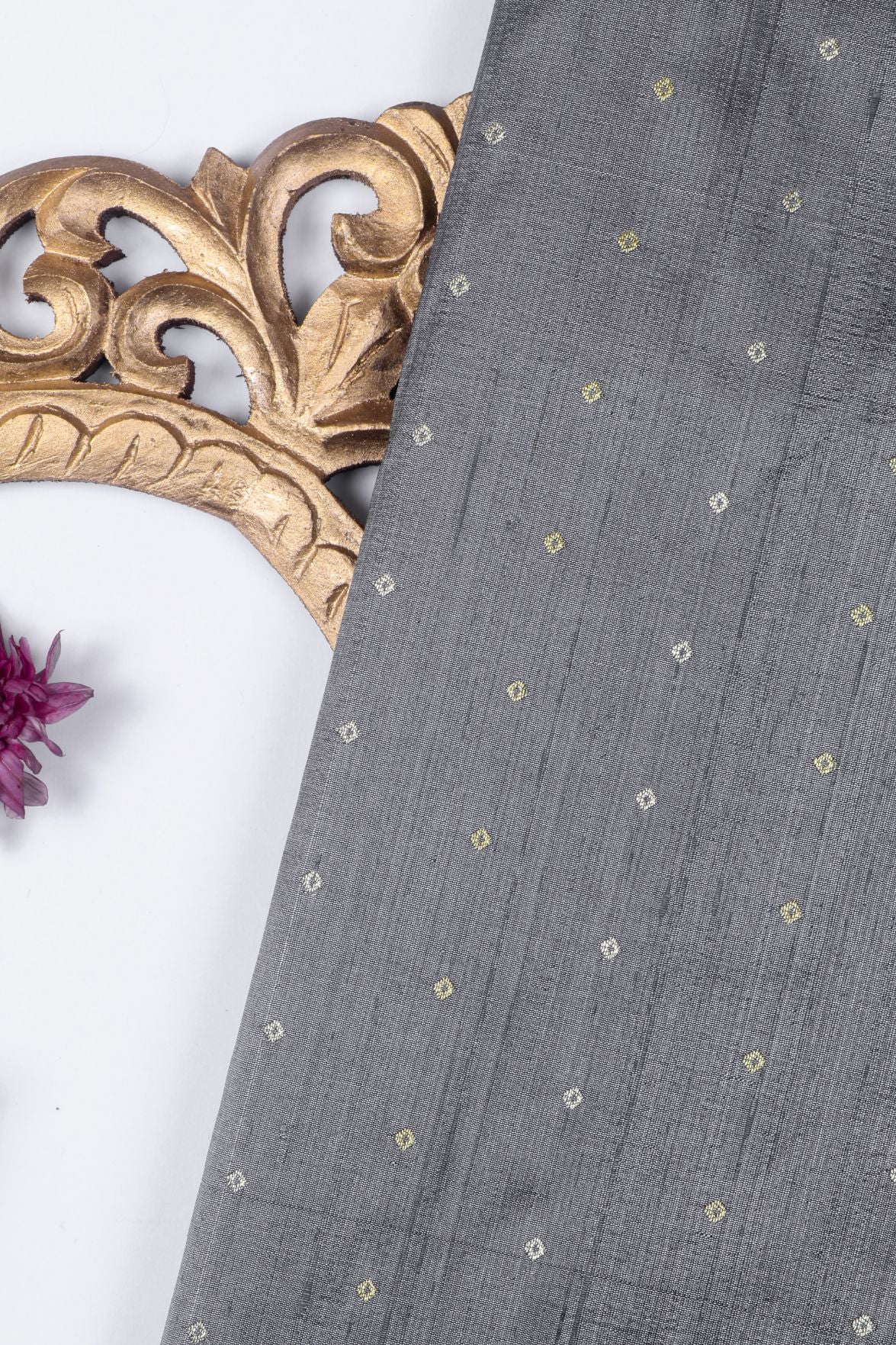 Grey Dupion Silk Fabric