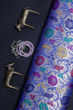 Blue Brocade Fabric