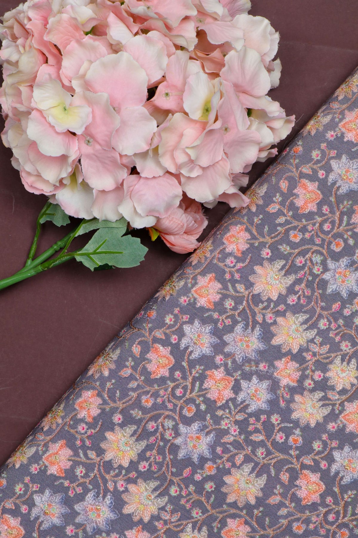 Grey Munga silk  Fabric
