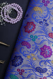 Blue Brocade Fabric