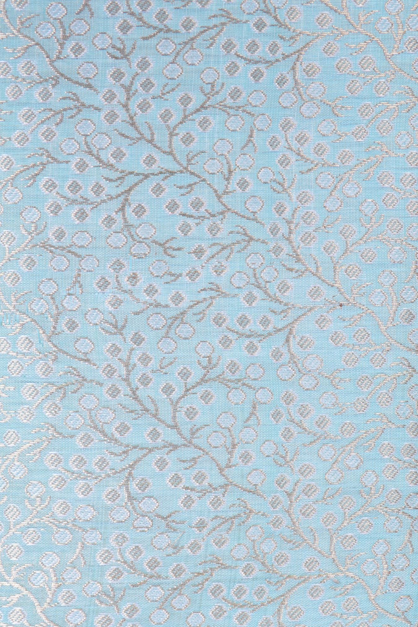 Blue Brocade Fabric