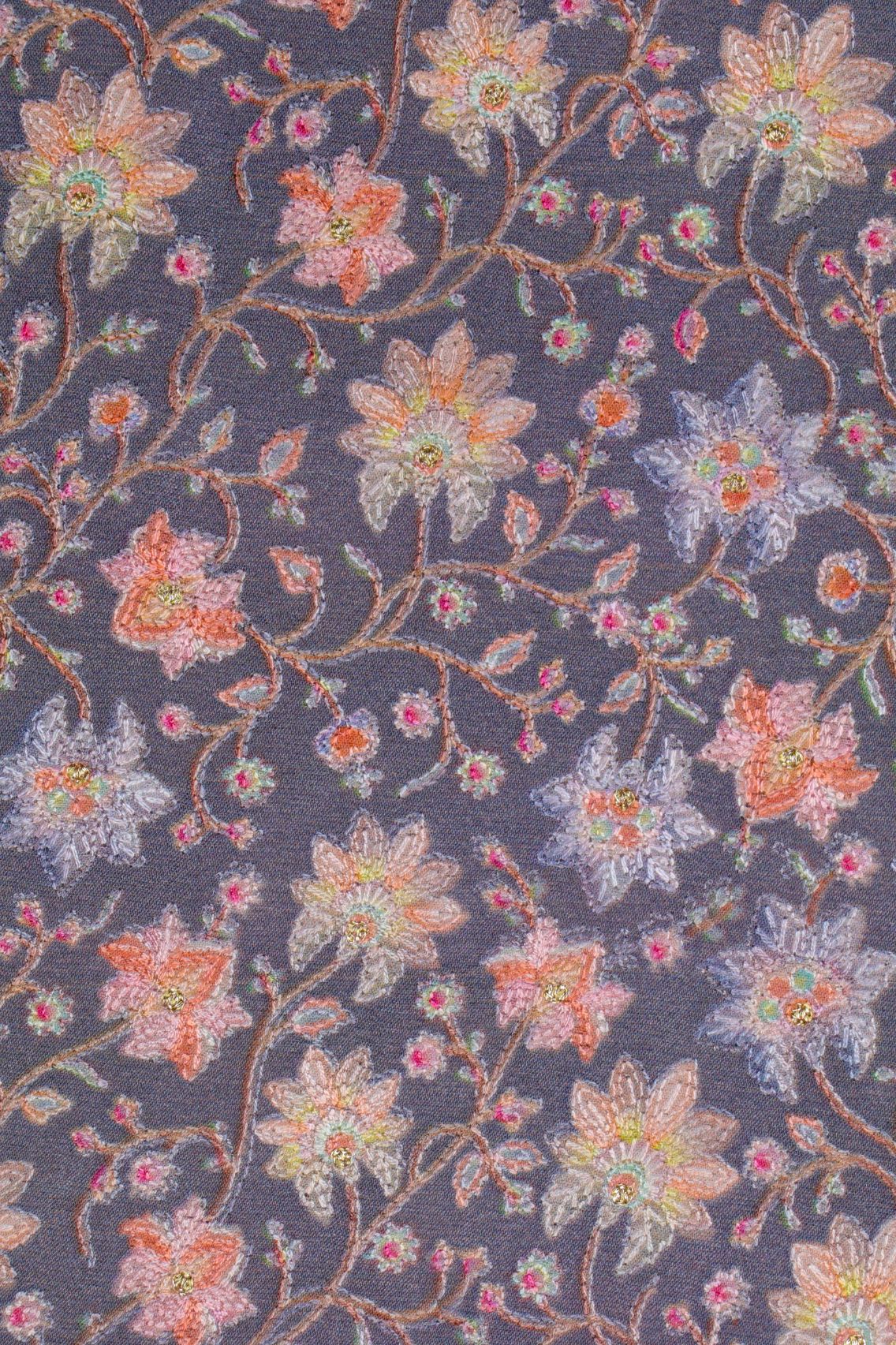 Grey Munga silk  Fabric