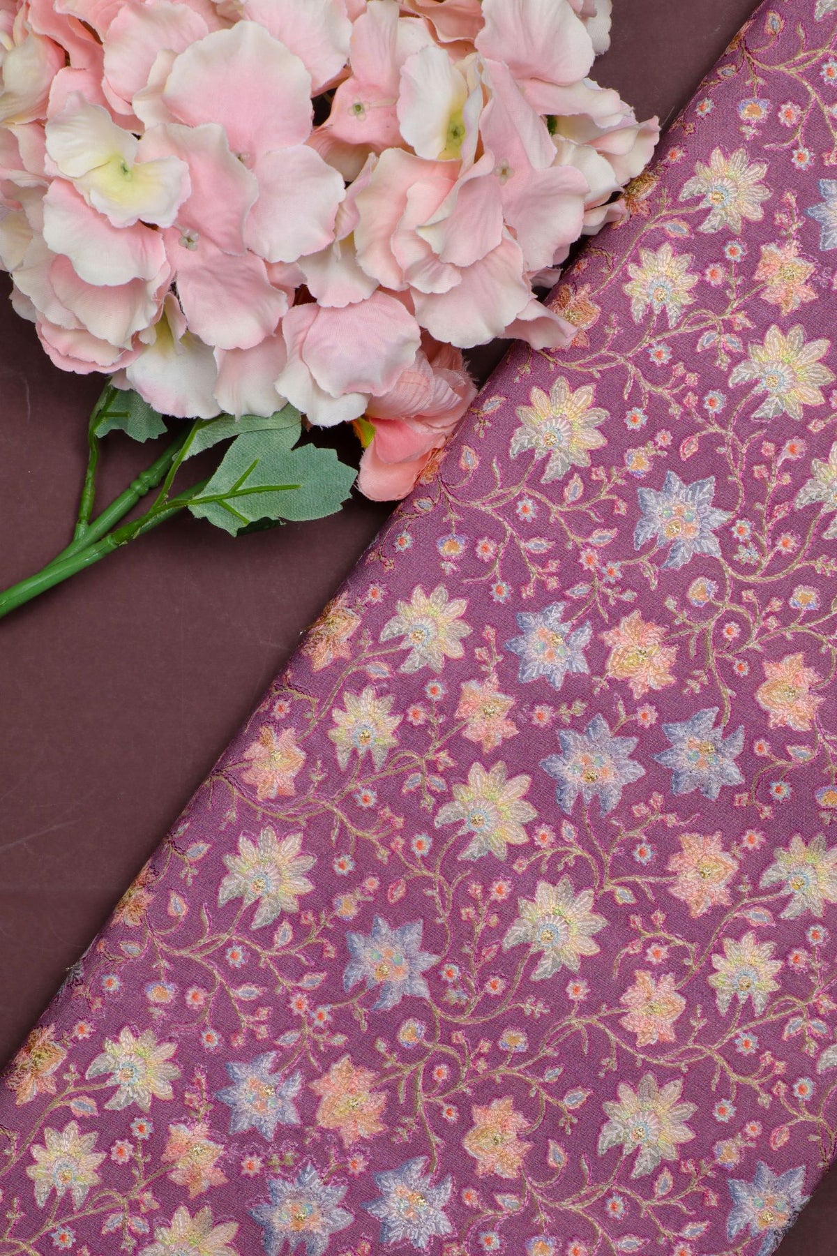 Purple Munga silk  Fabric