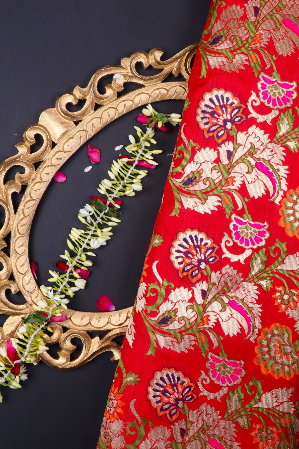 Red Broacde Fabric