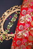 Red Broacde Fabric