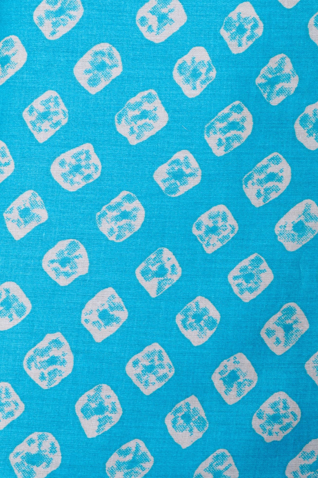 Blue Cotton Silk Fabric
