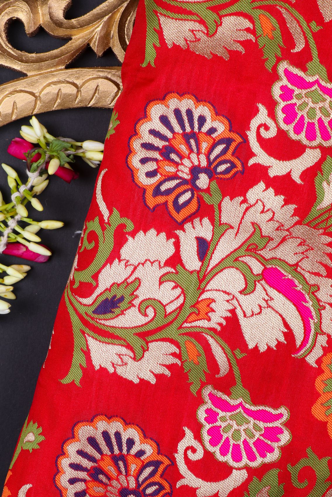 Red Broacde Fabric