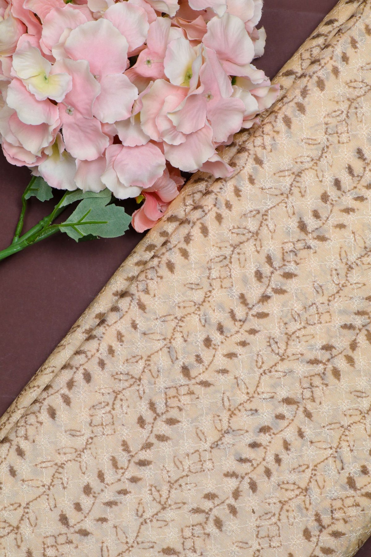 Cream Munga silk  Fabric
