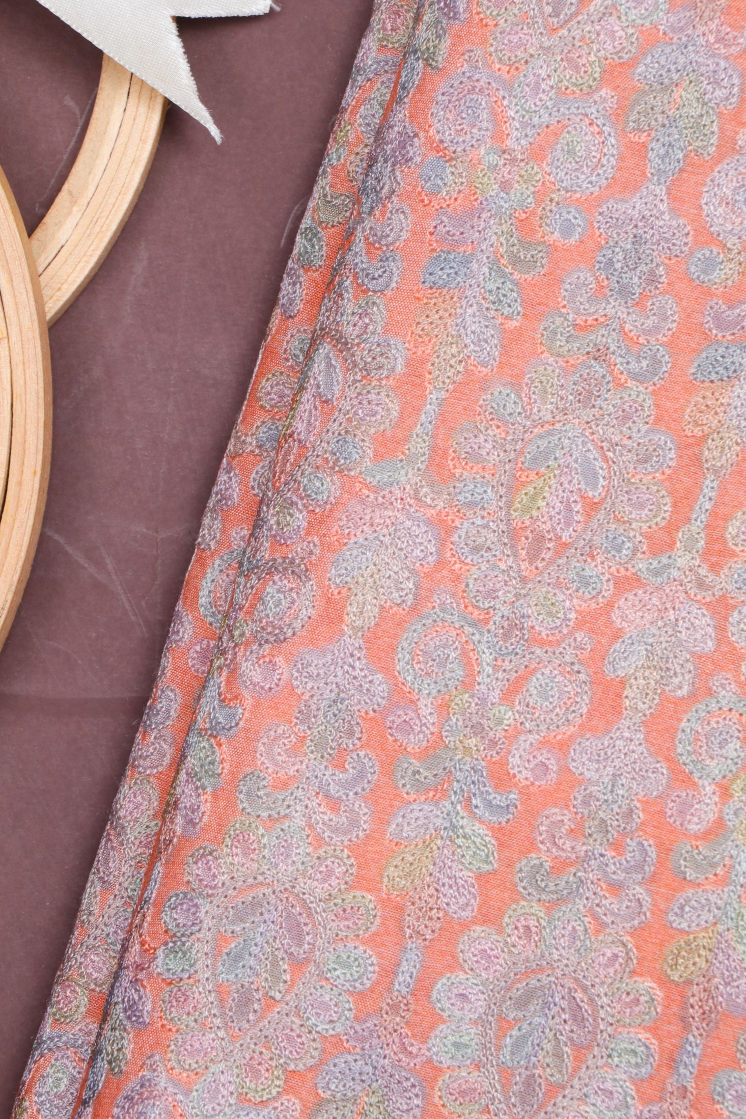 Orange Munga silk  Fabric